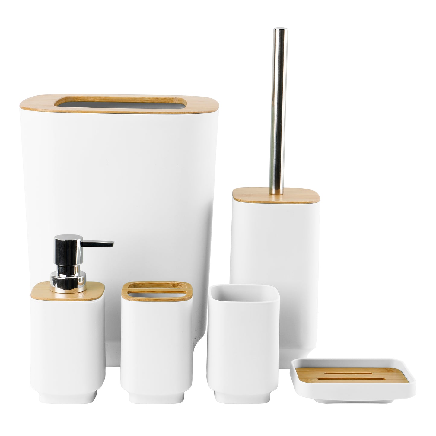 Set Juego De Baño 6 Piezas Bambú Lavado Y Almacenamiento