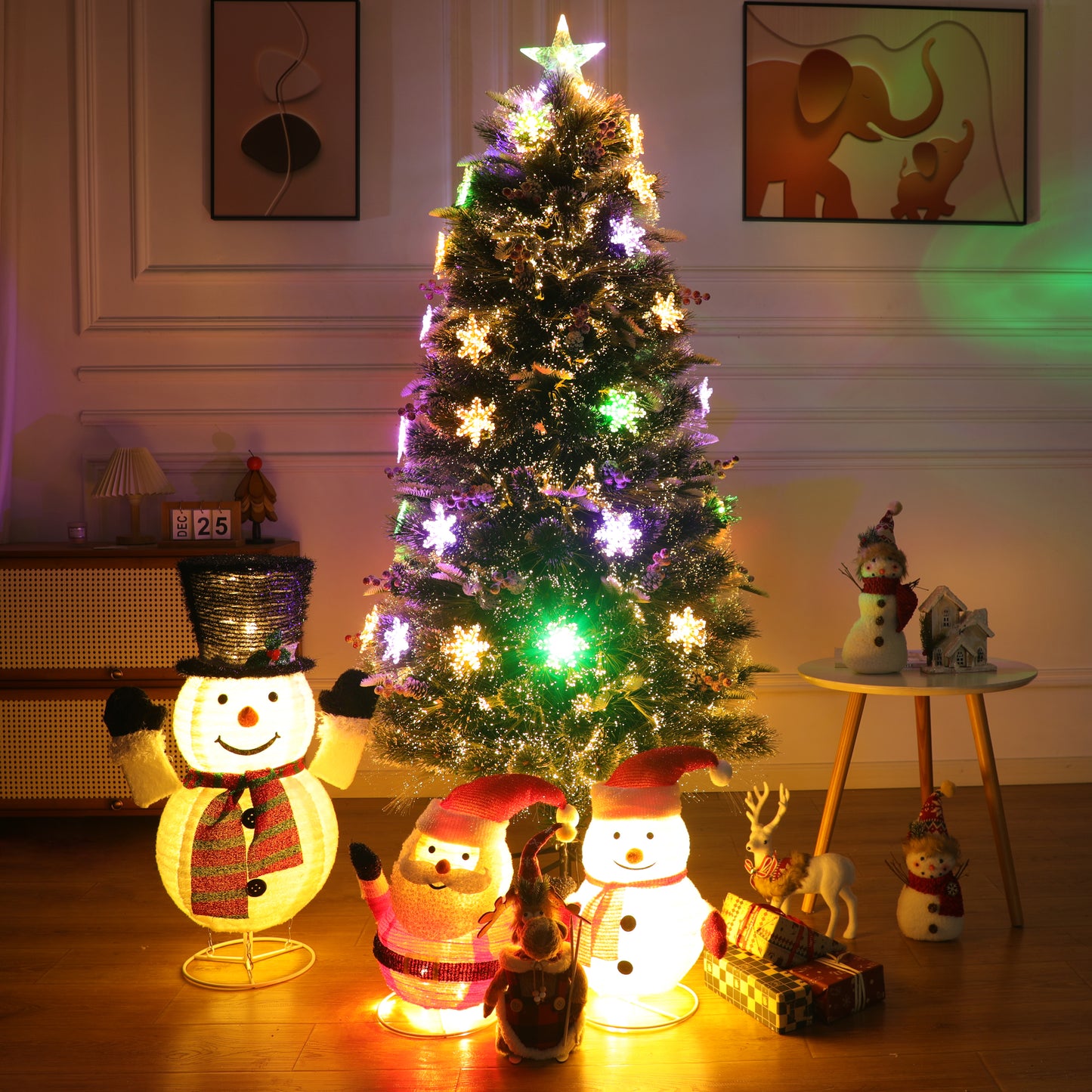 Árbol de Navidad Estrella Infinita de Fibra Óptica Mágica | Colección Exclusiva Edición de Lujo con Paquete Completo