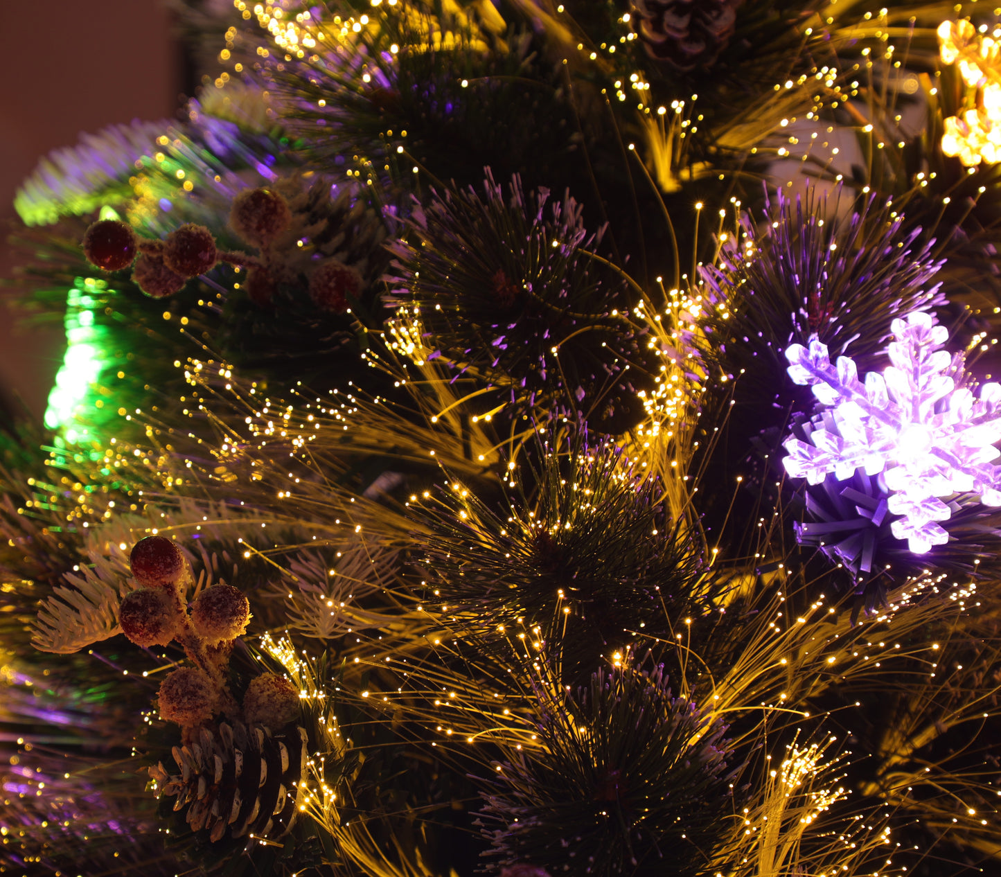 Árbol de Navidad Estrella Infinita de Fibra Óptica Mágica | Colección Exclusiva Edición de Lujo con Paquete Completo