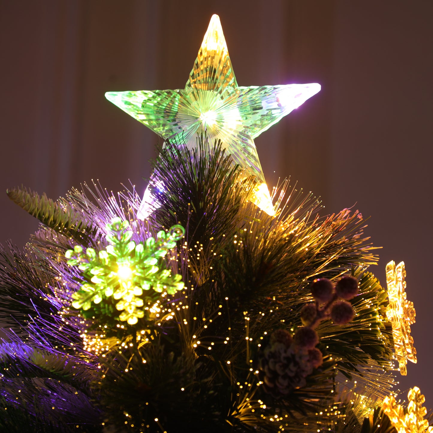 Árbol de Navidad Estrella Infinita de Fibra Óptica Mágica | Colección Exclusiva Edición de Lujo con Paquete Completo