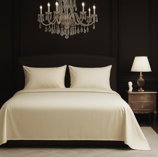 Juego De Sábanas 100% Algodón Minimalista Lujo Minimalista y Sofisticado 4pcs