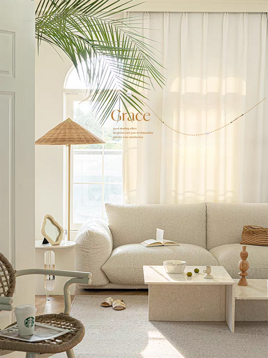 Cortina Estilo Multifuncional Algodon Lino Crema Francesa150x230