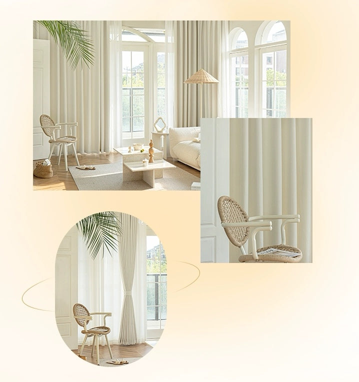 Cortina Estilo Multifuncional Algodon Lino Crema Francesa150x230