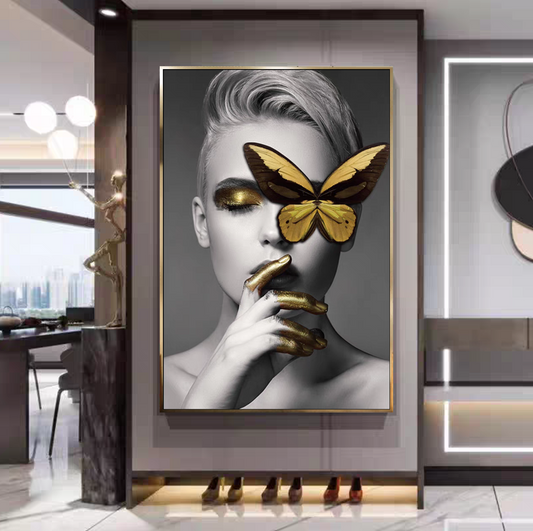 Cuadro Ligero Lujo Moderno Hecho A Mano Diamante 70x120cm