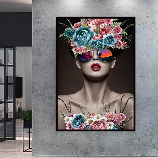 Cuadro Pintura Artística en Cristal Cerámico de Alta Resistencia Porcelana Cristal Moderno Lujo Ligero 60x90cm