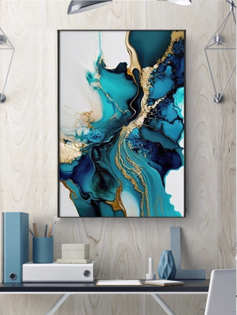 Cuadro Arte Abstracto De Pintura Al Óleo Mate Aluminio 50x70