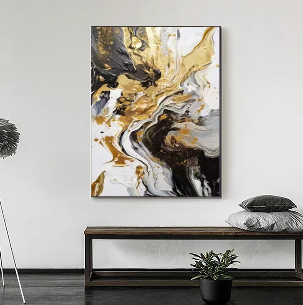 Cuadro Arte Abstracto De Pintura Al Óleo Mate Aluminio 50x70