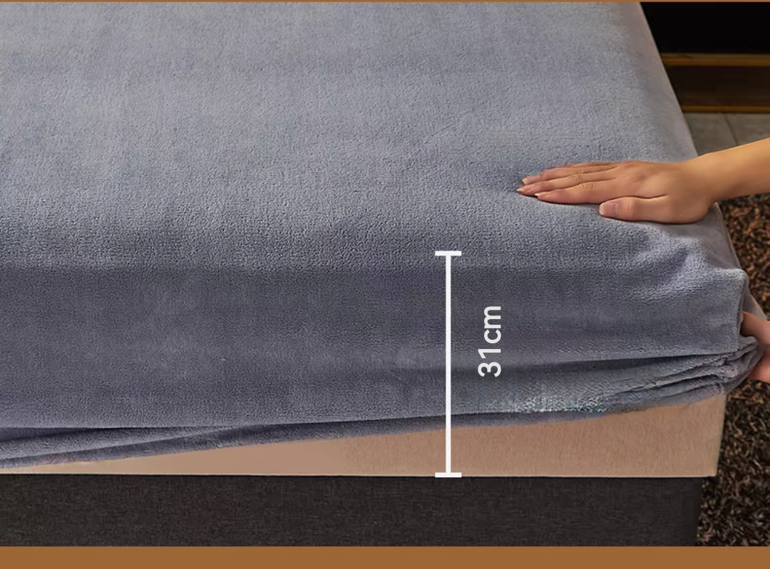 Funda de Plumón Y sábana ajustable Juego de 4 piezas gama alta primavera, otoño e invierno antiestático terciopelo de leche de alta densidad súper suave