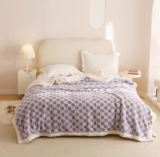 Terciopelo de conejo multifuncional Frazadas Doble capa con chiporro, peso ultraalto súper suave