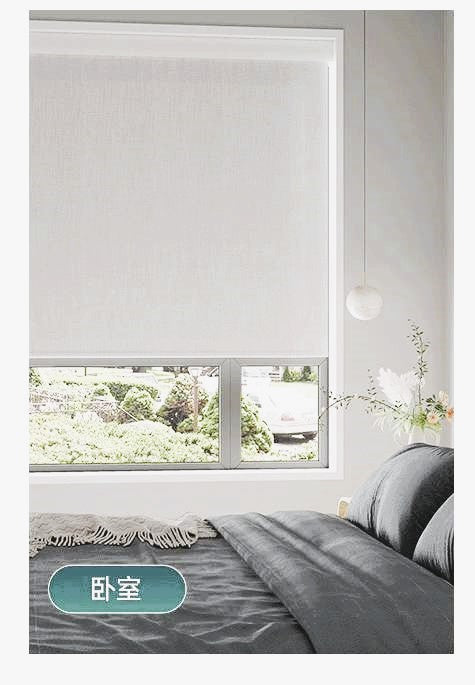 Cortina Roller Revestimiento ecológico Imitación de lino 100% Cenefa de aluminio curvada de alta resistencia