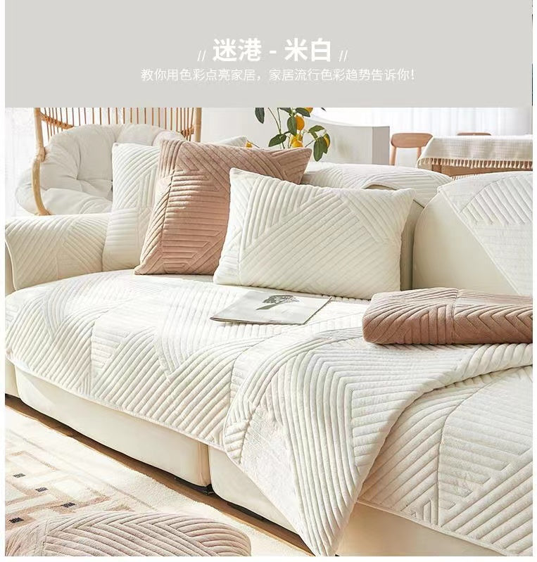 Funda De Sofa Ligera De Lujo Clasica Moda Holandesa Terciopelo Antideslizante (Enamorarse)