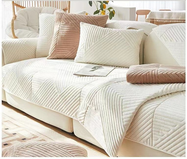 Funda De Sofa Ligera De Lujo Clasica Moda Holandesa Terciopelo Antideslizante (Enamorarse)