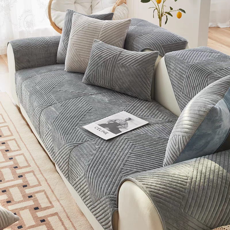 Funda De Sofa Ligera De Lujo Clasica Moda Holandesa Terciopelo Antideslizante (Enamorarse)