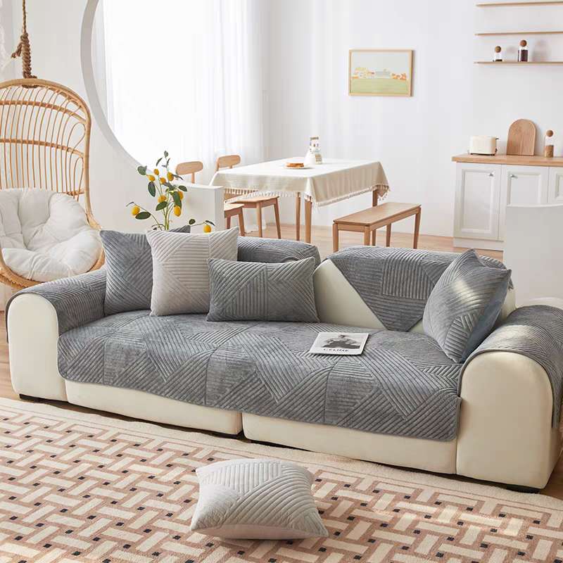 Funda De Sofa Ligera De Lujo Clasica Moda Holandesa Terciopelo Antideslizante (Enamorarse)