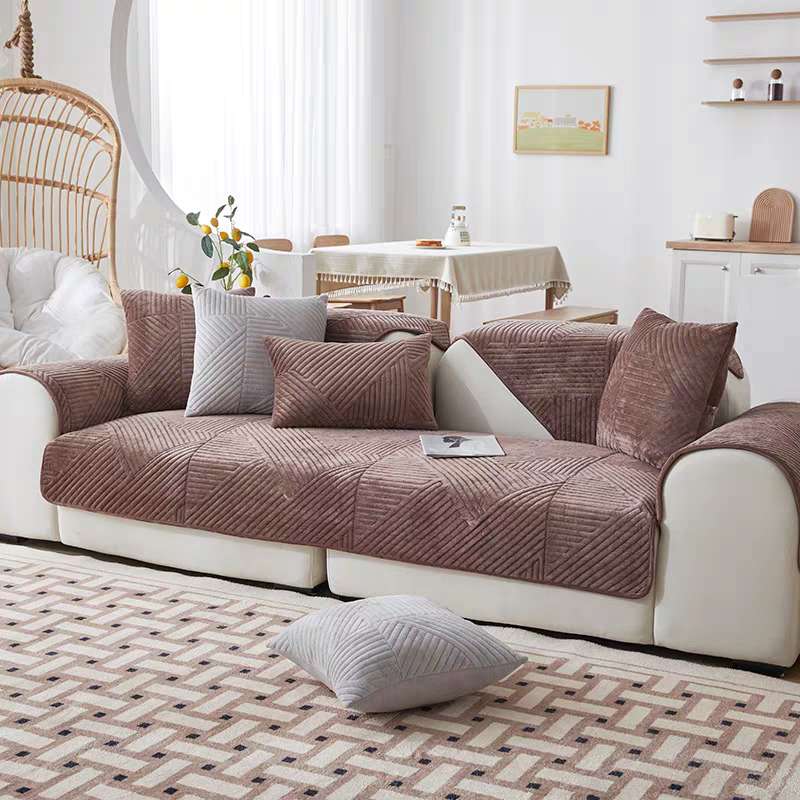 Funda De Sofa Ligera De Lujo Clasica Moda Holandesa Terciopelo Antideslizante (Enamorarse)