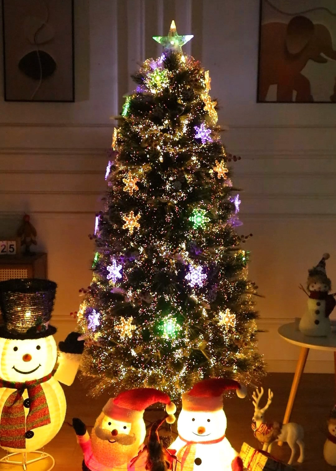 Árbol de Navidad Estrella Infinita de Fibra Óptica Mágica | Colección Exclusiva Edición de Lujo con Paquete Completo
