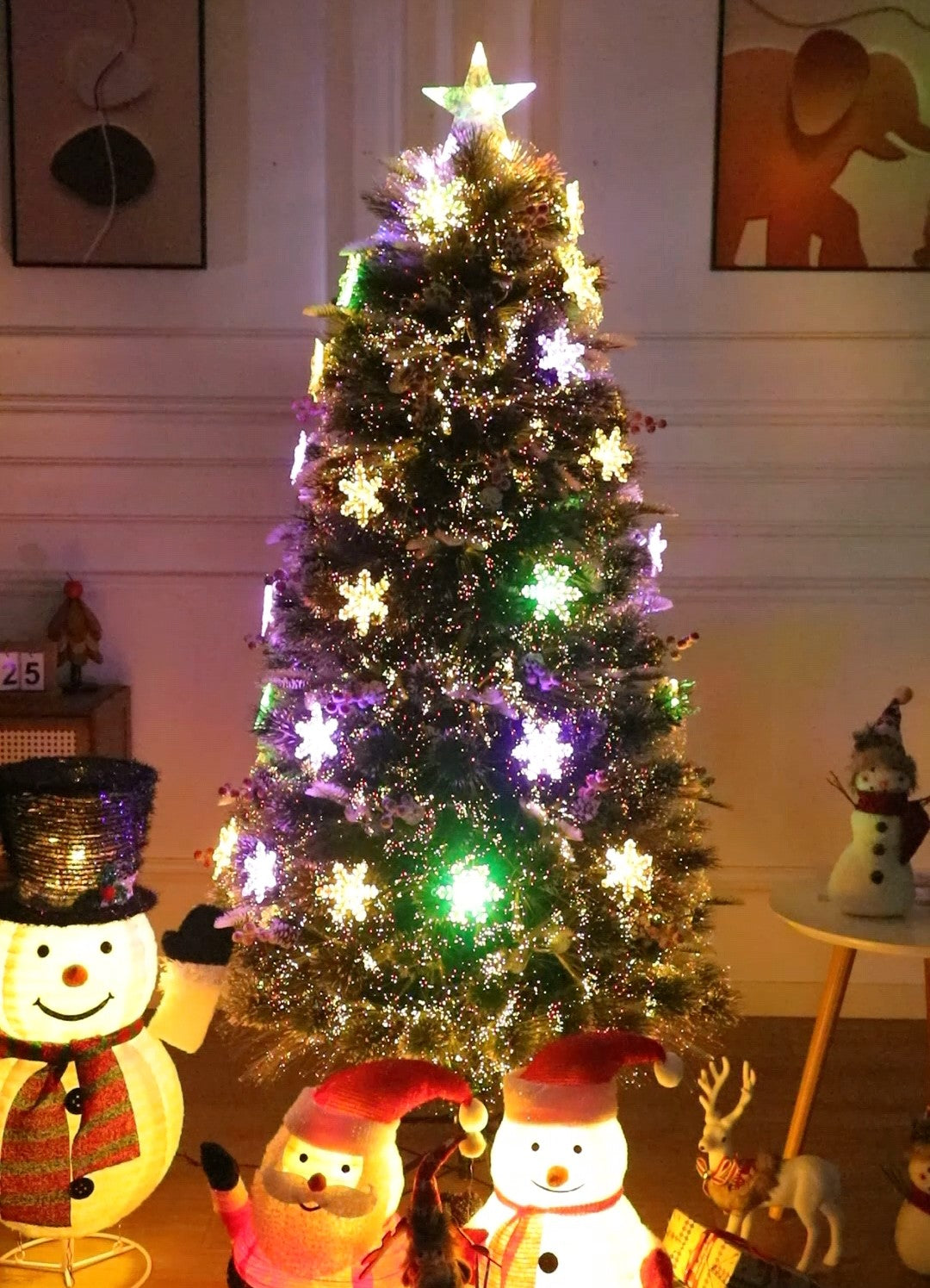 Árbol de Navidad Estrella Infinita de Fibra Óptica Mágica | Colección Exclusiva Edición de Lujo con Paquete Completo