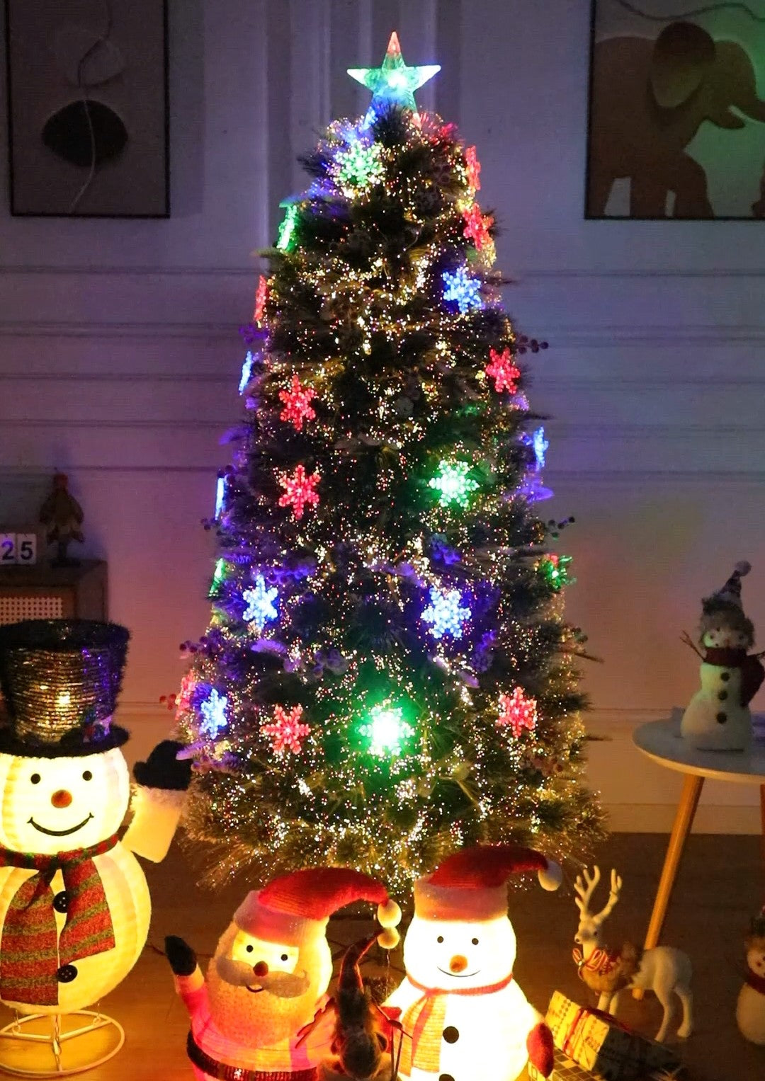 Árbol de Navidad Estrella Infinita de Fibra Óptica Mágica | Colección Exclusiva Edición de Lujo con Paquete Completo