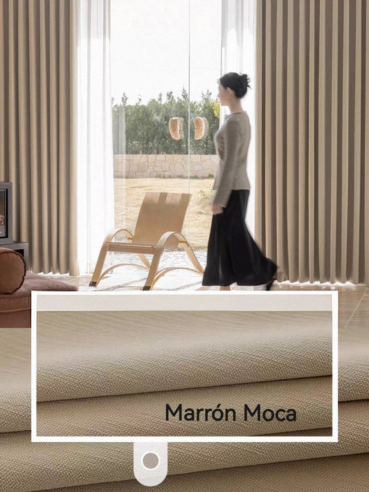 Cortina 90%Blackout 200x230cm Extra Ancha Chenille Doble Cara paño