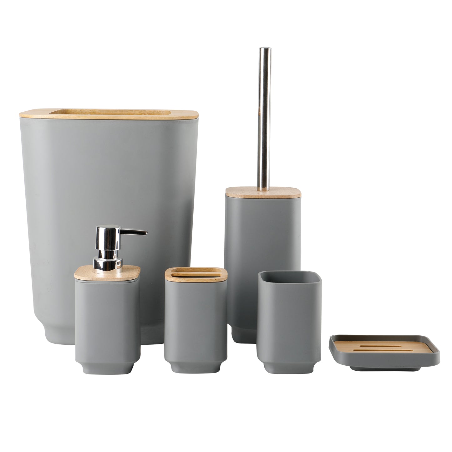 Set Juego De Baño 6 Piezas Bambú Lavado Y Almacenamiento