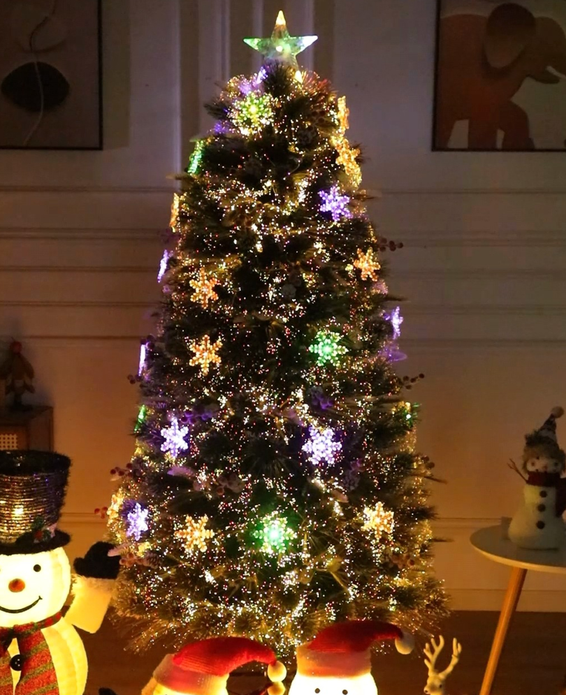 Árbol de Navidad Estrella Infinita de Fibra Óptica Mágica | Colección Exclusiva Edición de Lujo con Paquete Completo