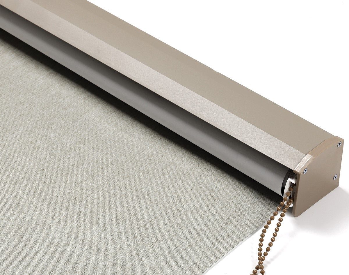 Cortina Roller Revestimiento ecológico Imitación de lino 100% Cenefa de aluminio curvada de alta resistencia