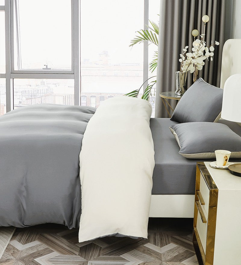 Funda Plumón AB Reversible Conjunto de Cama 4 Piezas Minimalista Elegante Moderno
