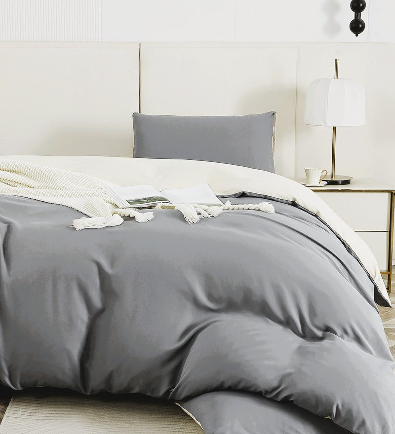 Funda Plumón AB Reversible Conjunto de Cama 4 Piezas Minimalista Elegante Moderno