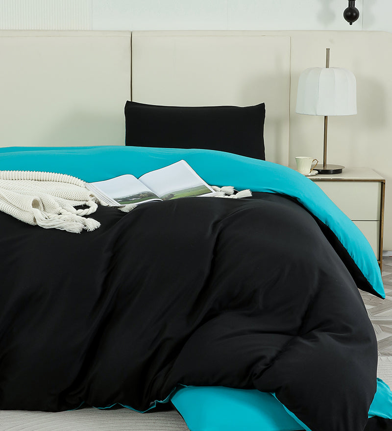 Funda Plumón AB Reversible Conjunto de Cama 4 Piezas Minimalista Elegante Moderno