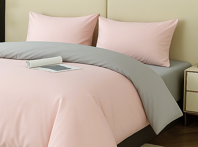 Funda Plumón AB Reversible Conjunto de Cama 4 Piezas Minimalista Elegante Moderno