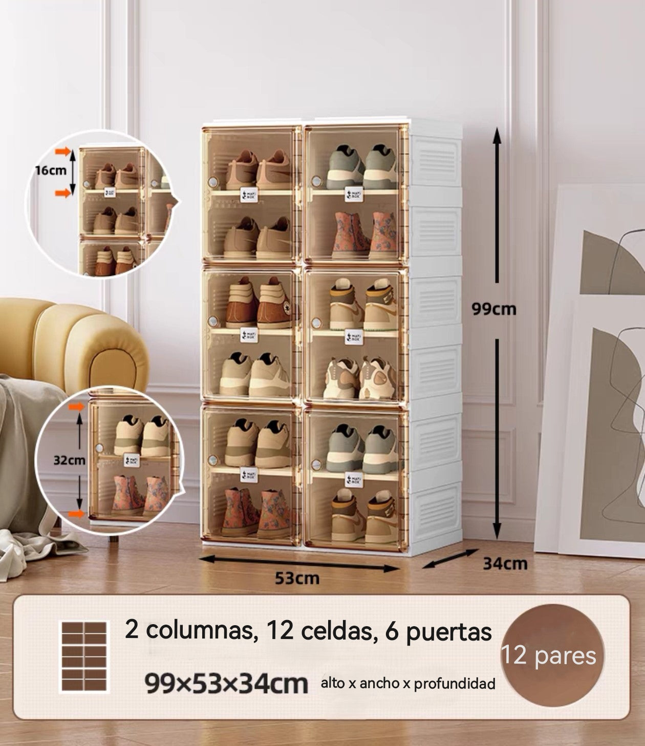 Armario zapatero plegable sin instalación original MAYI BOX