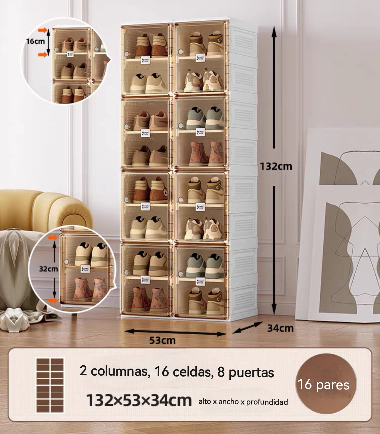 Armario zapatero plegable sin instalación original MAYI BOX
