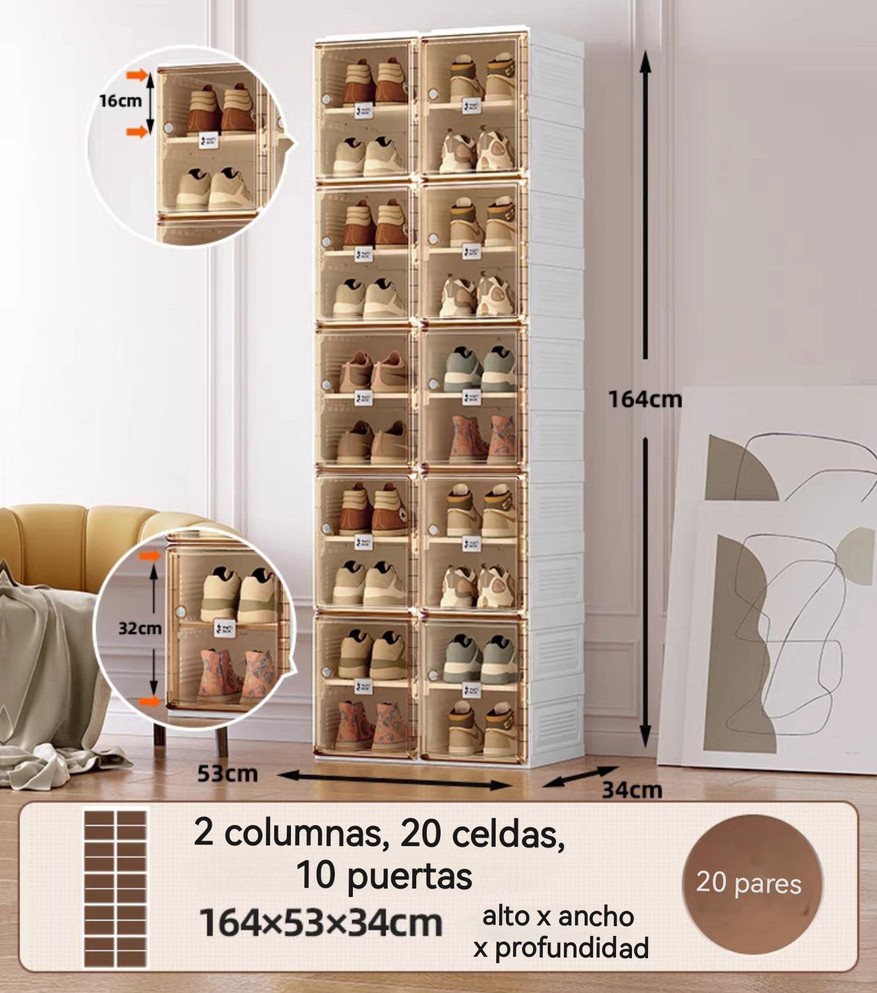 Armario zapatero plegable sin instalación original MAYI BOX