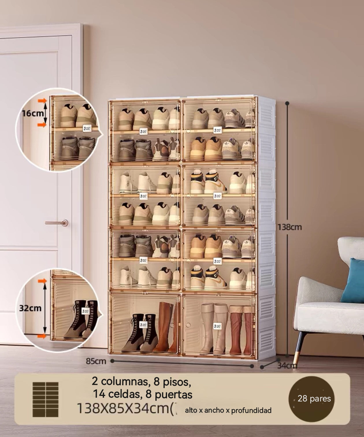 Armario zapatero plegable sin instalación original MAYI BOX