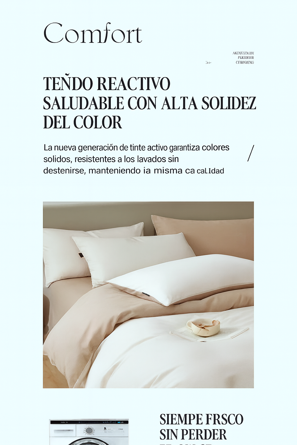 Funda Plumón 4 Pcs Reversible 100% Algodón Premium Minimalista Moderno Sofisticado Lujo Ligero