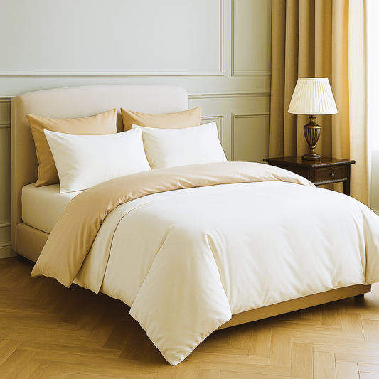 Funda Plumón 4 Pcs Reversible 100% Algodón Premium Minimalista Moderno Sofisticado Lujo Ligero