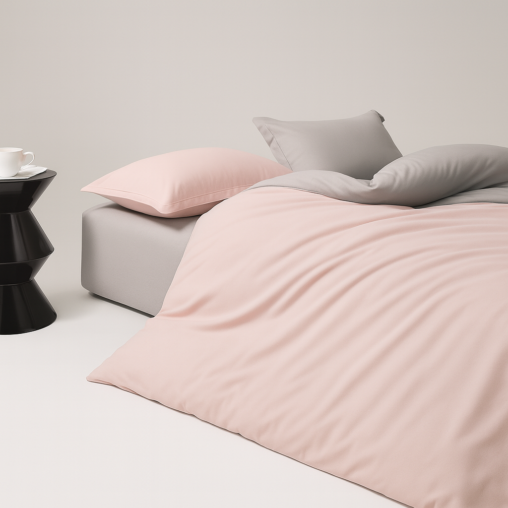 Funda Plumón AB Reversible Conjunto de Cama 4 Piezas Minimalista Elegante Moderno
