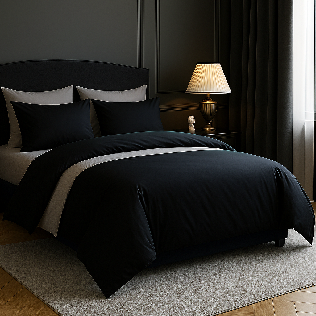 Funda Plumón AB Reversible Conjunto de Cama 4 Piezas Minimalista Elegante Moderno