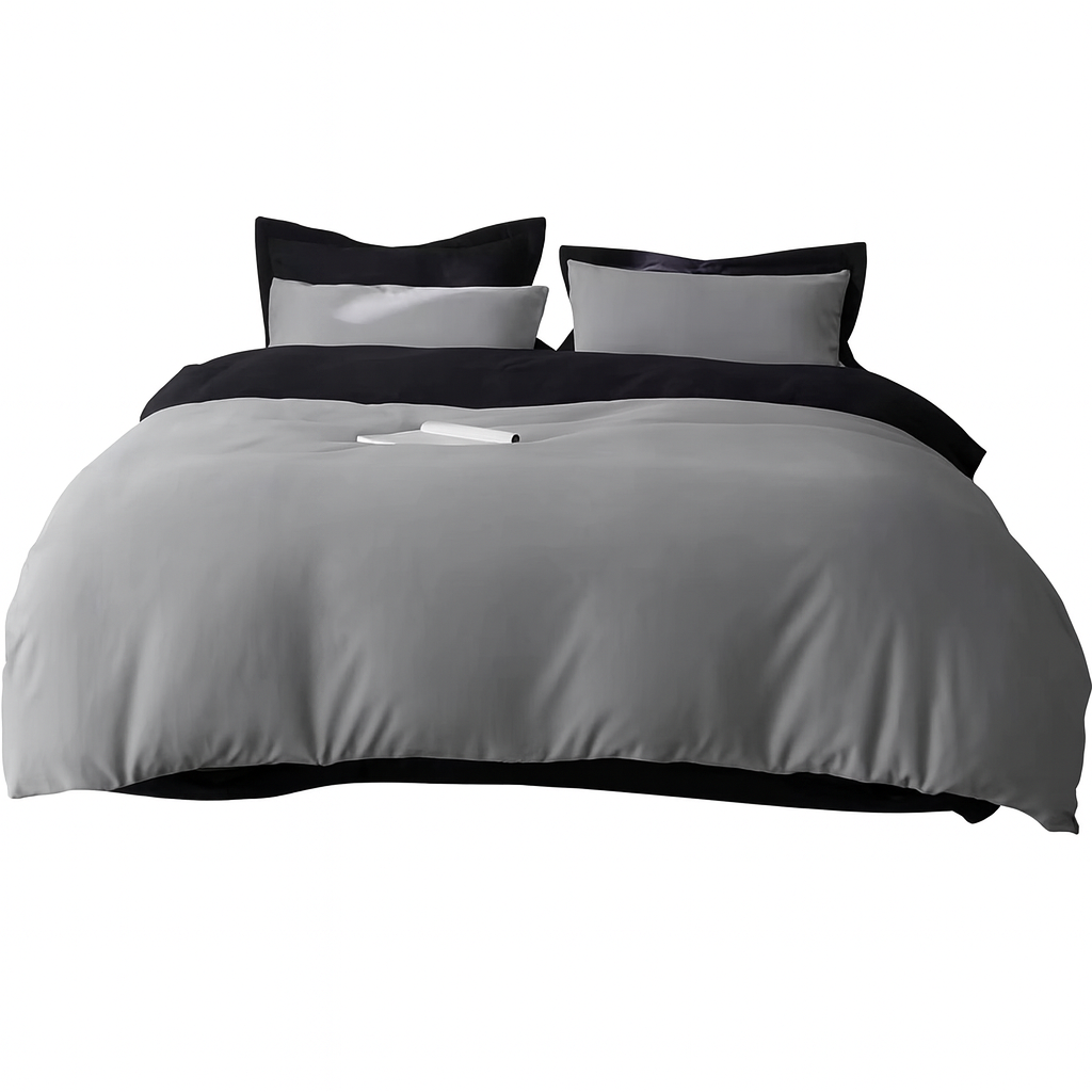 Funda Plumón AB Reversible Conjunto de Cama 4 Piezas Minimalista Elegante Moderno