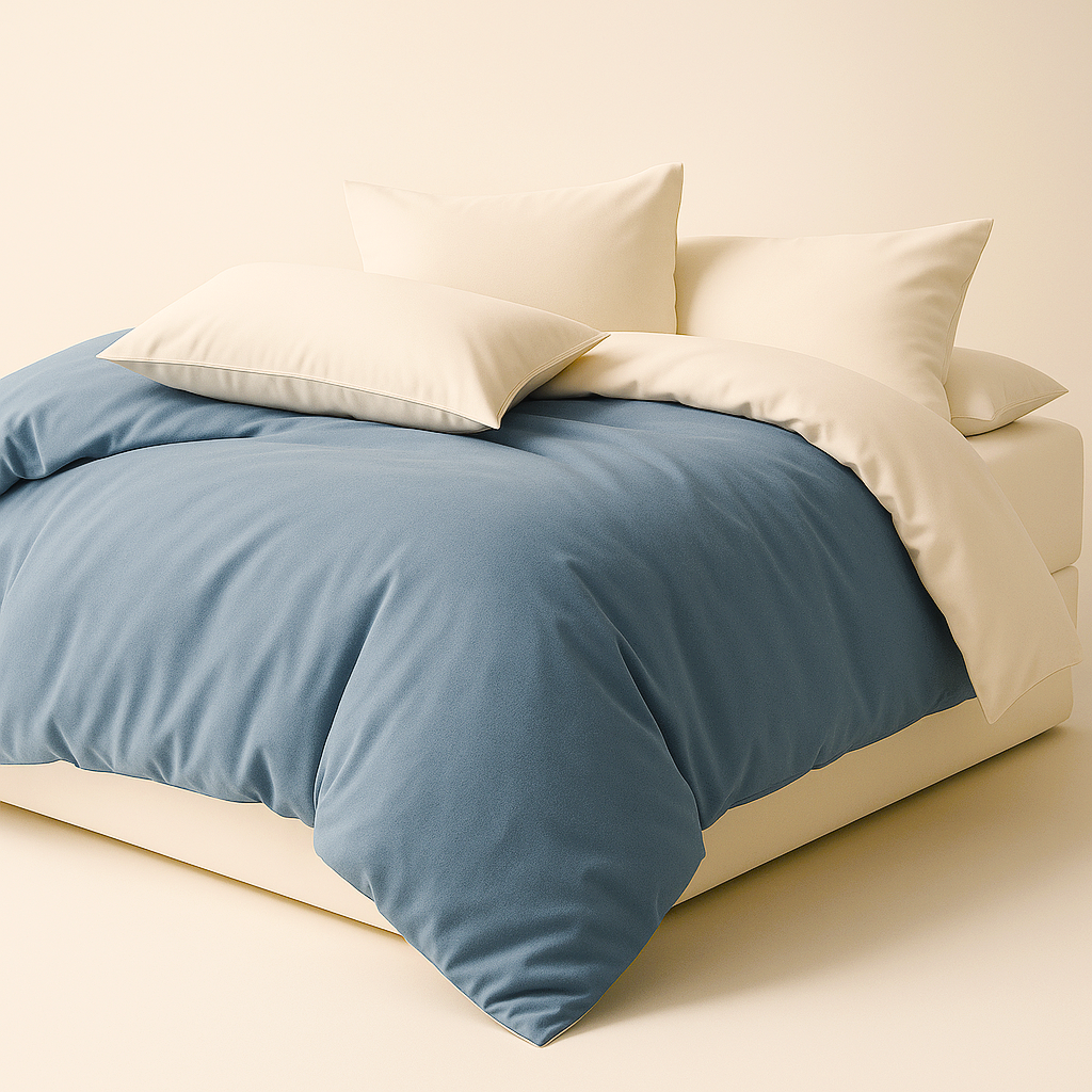 Funda Plumón AB Reversible Conjunto de Cama 4 Piezas Minimalista Elegante Moderno