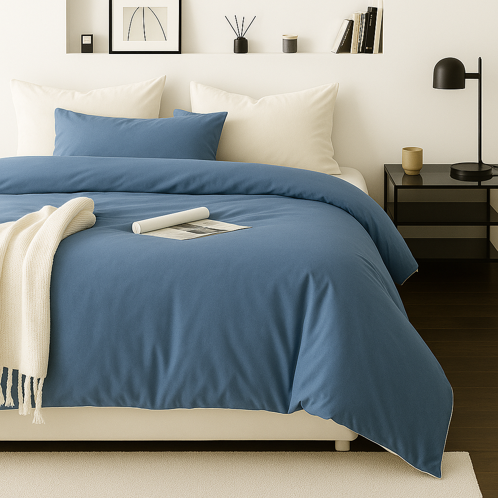 Funda Plumón AB Reversible Conjunto de Cama 4 Piezas Minimalista Elegante Moderno