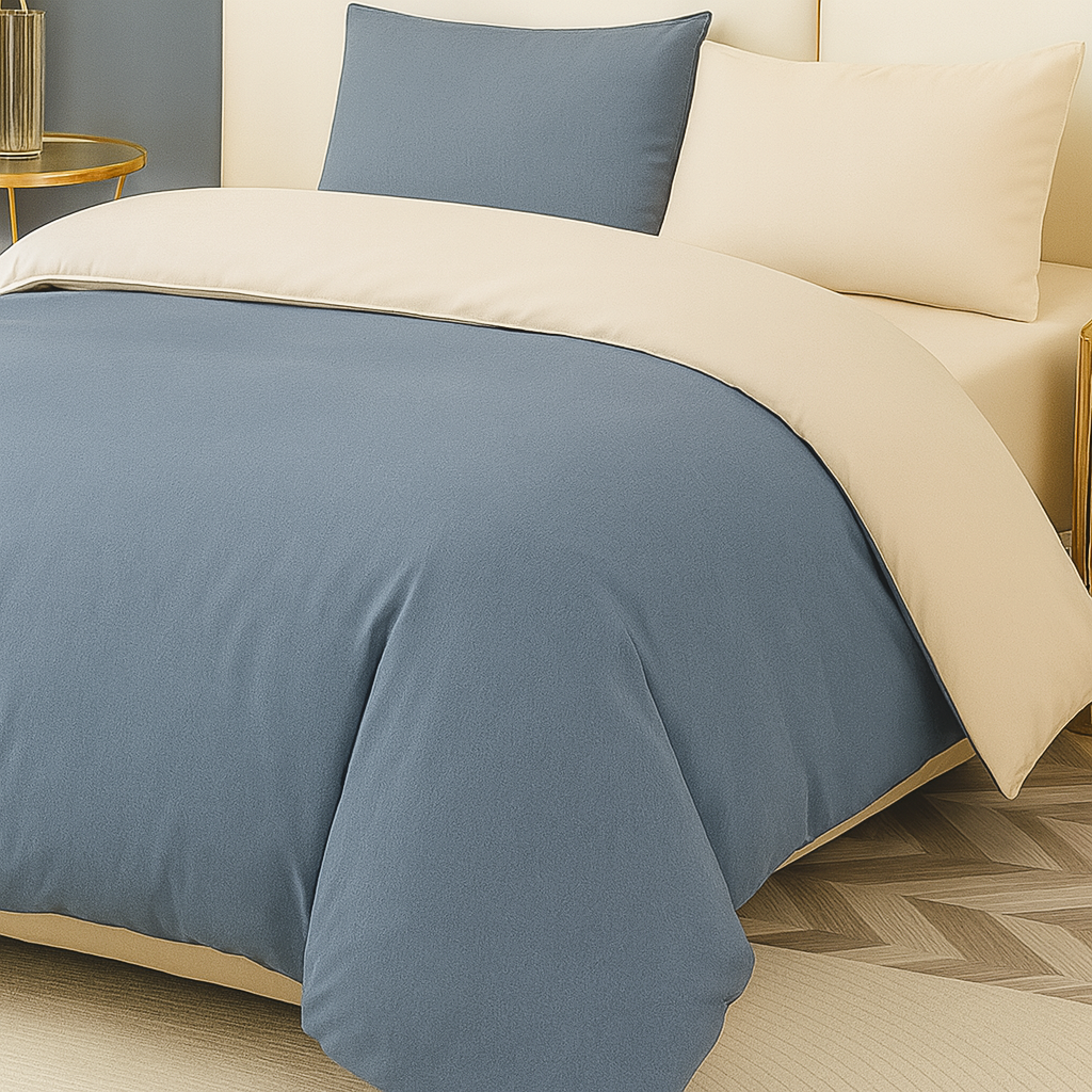 Funda Plumón AB Reversible Conjunto de Cama 4 Piezas Minimalista Elegante Moderno