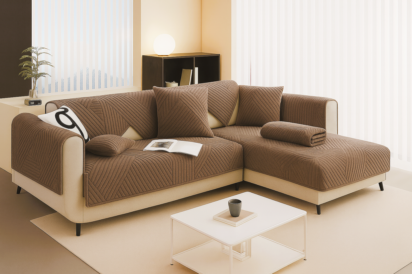 Funda De Sofa Ligera De Lujo Clasica Moda Holandesa Terciopelo Antideslizante (Enamorarse)