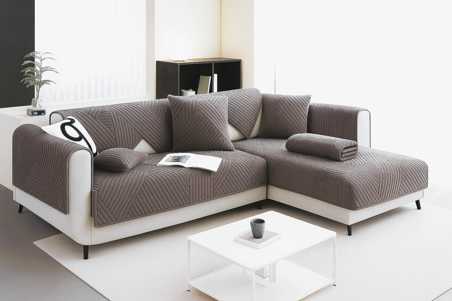 Funda De Sofa Ligera De Lujo Clasica Moda Holandesa Terciopelo Antideslizante (Enamorarse)