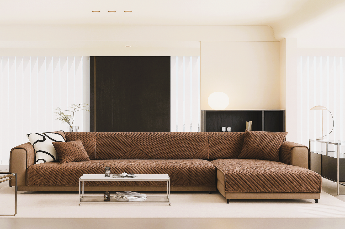 Funda De Sofa Ligera De Lujo Clasica Moda Holandesa Terciopelo Antideslizante (Enamorarse)