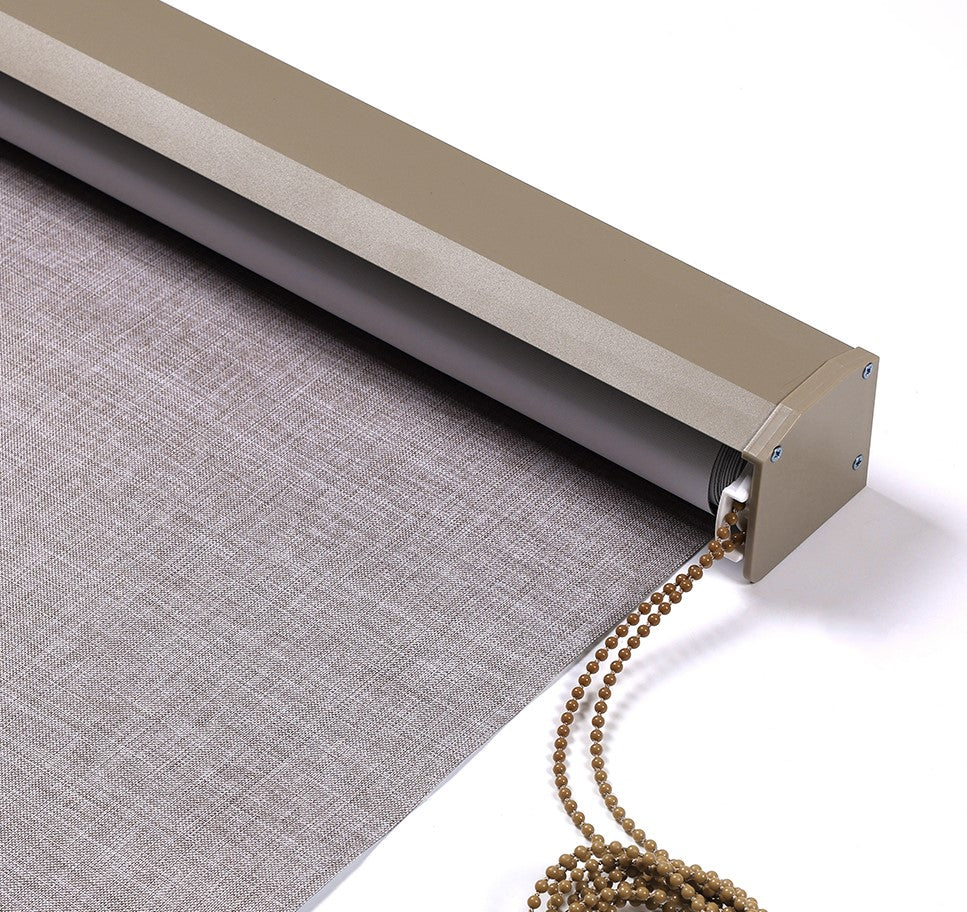 Cortina Roller Revestimiento ecológico Imitación de lino 100% Cenefa de aluminio curvada de alta resistencia