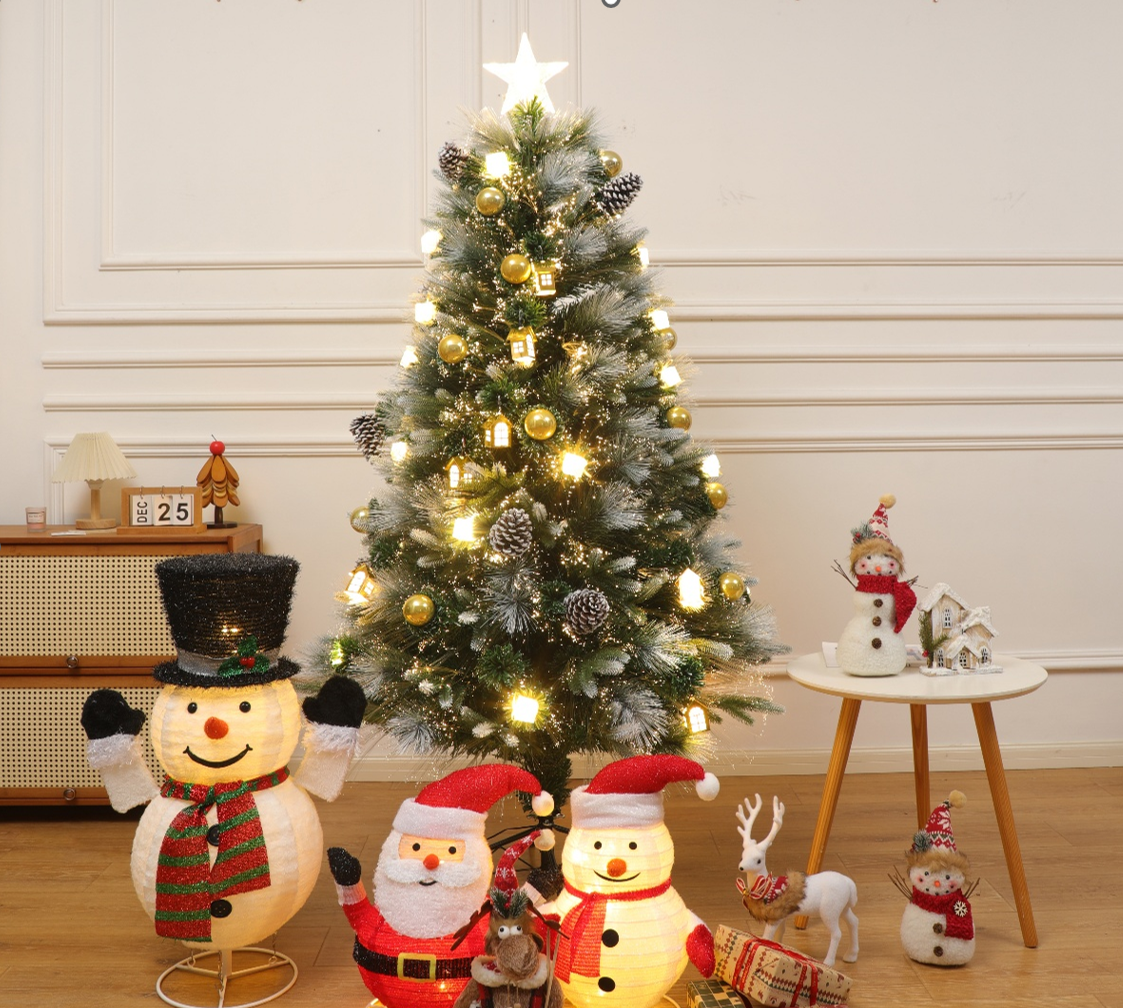 Árbol de Navidad Aldea Encantada Estrellado con Fibra Óptica – Colección Exclusiva de Lujo · Edición Limitada