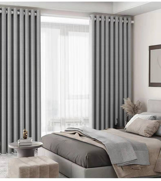 cortinas 80%black out Monocromo imitación lino 1par