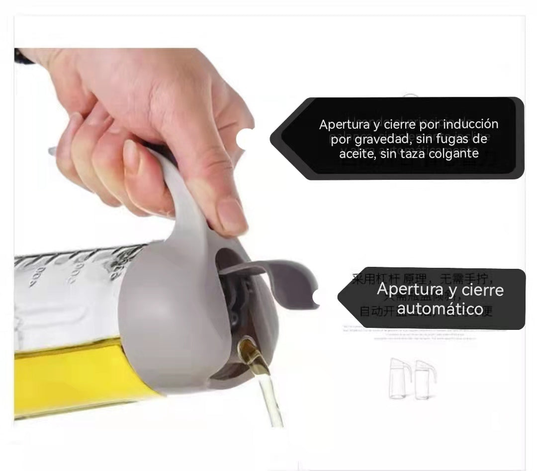 Aceitero Vinagrero Botella Dispensador Vidrio,Apertura y cierre automático de botellas.Apertura y cierre automático de botellas.