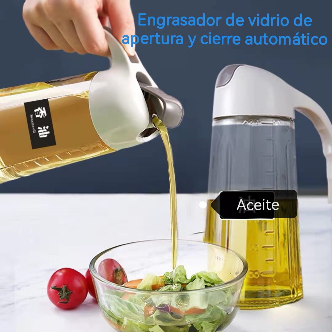 Aceitero Vinagrero Botella Dispensador Vidrio,Apertura y cierre automático de botellas.Apertura y cierre automático de botellas.